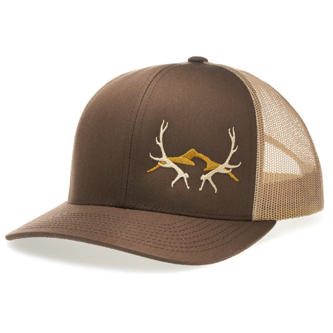 LARIX Elk Mountain Black Gray Trucker, Elk Hunting Hats For Men Hat With  Horns – Larix Gear